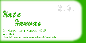 mate hamvas business card