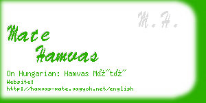 mate hamvas business card